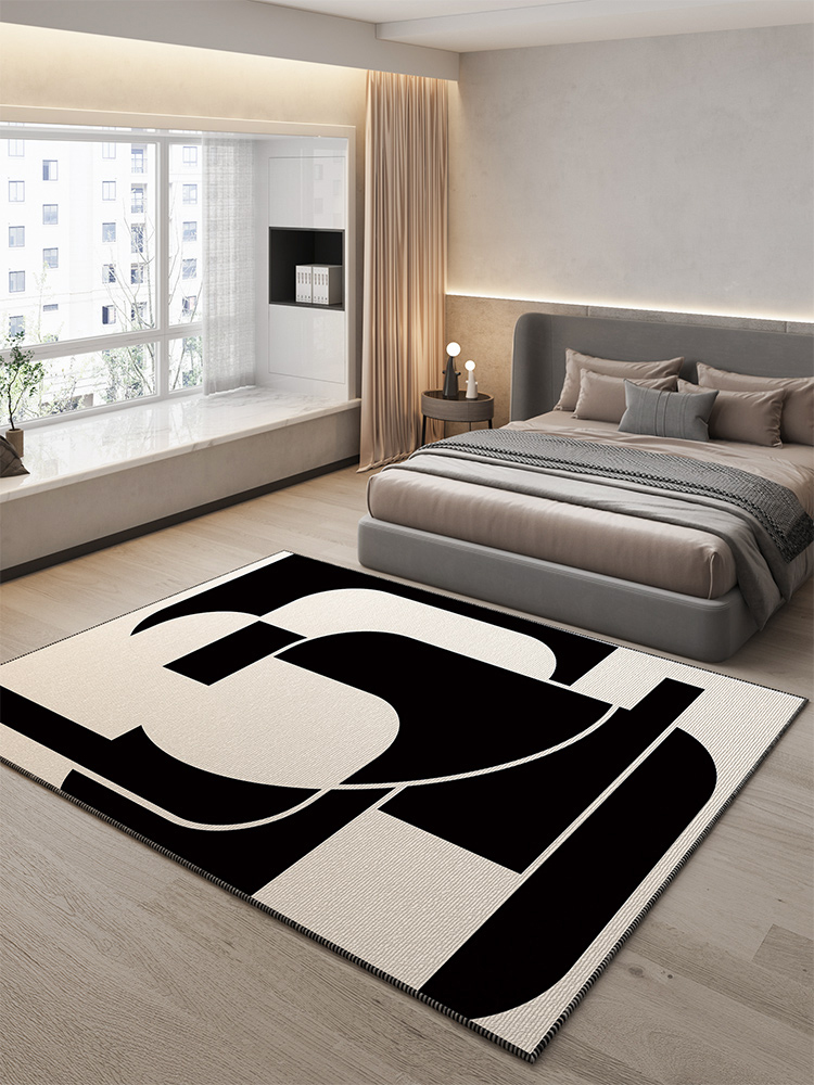 幾何圖案防滑地毯 家用沙發茶几毯 客廳臥室地墊房間床邊毯