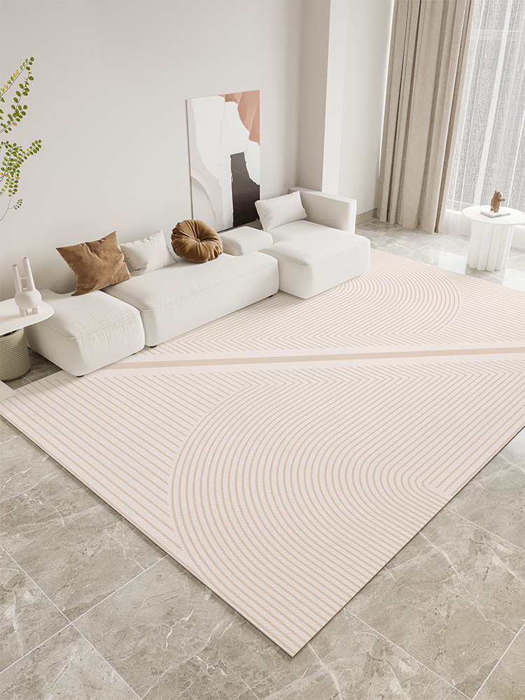 奶油風日式簡約現代地毯客廳茶几毯可裁剪pvc墊免打理大面積家用地墊