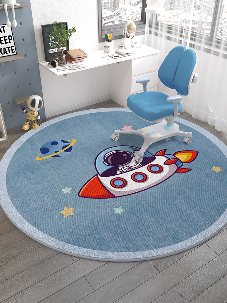 歐美卡通兒童地毯圓形客廳臥室書房學習桌邊防滑電腦地墊 (5.4折)