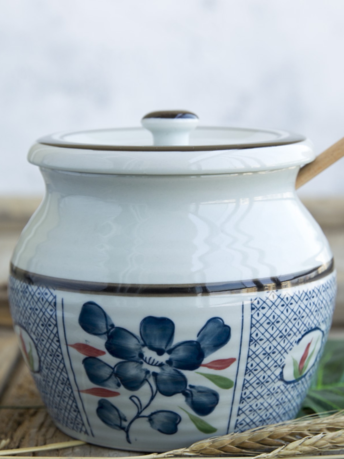 和風四季豬油罐日式風格12l大容量陶瓷材質廚房必備
