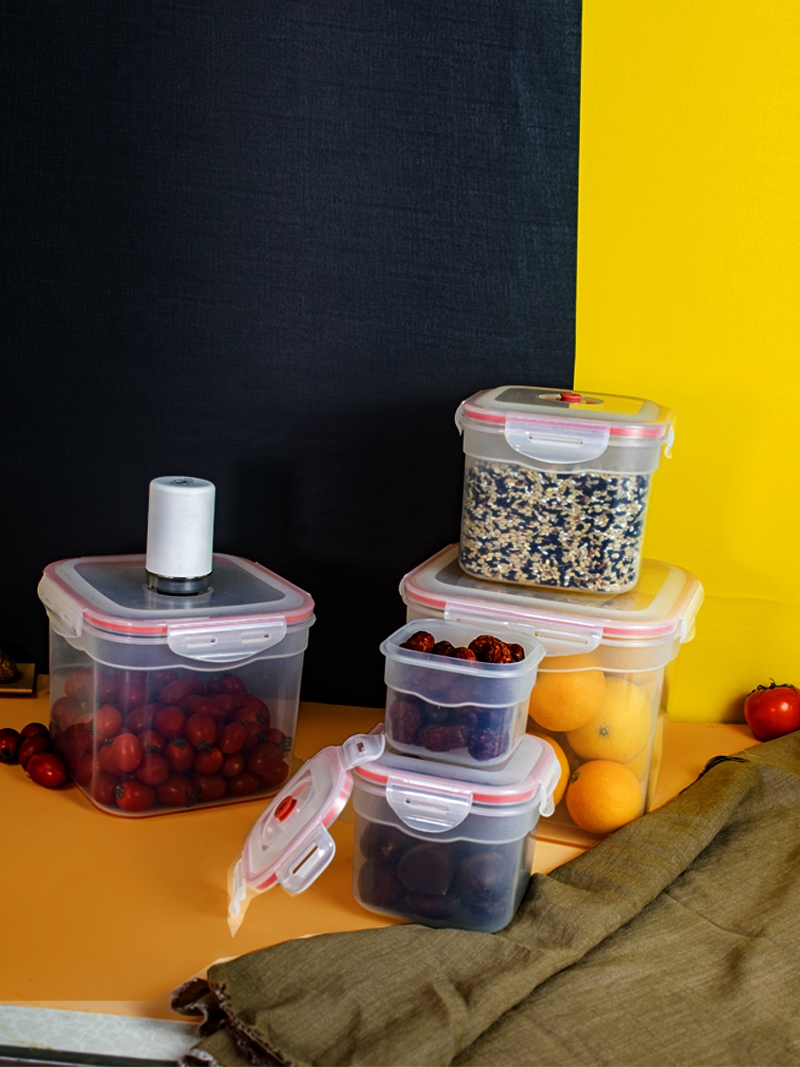  電動抽真空保鮮盒 食品級 水果乾貨 液體密封盒 飯盒 廚房 冰箱 冷凍盒 