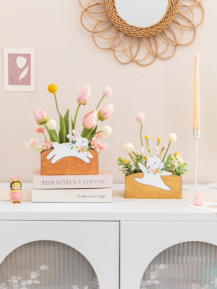 現代風格鬱金香仿真花束花瓶適合臥室擺飾點綴您家居環境