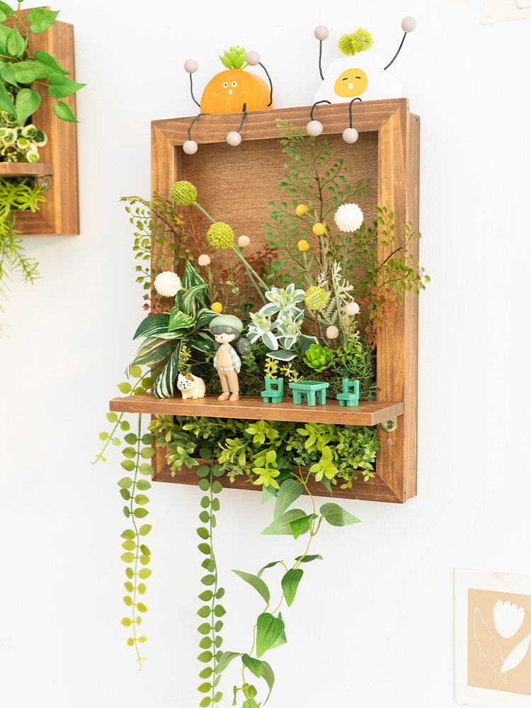 復古風格木質植物壁飾 掛在玄關或餐廳增添綠意