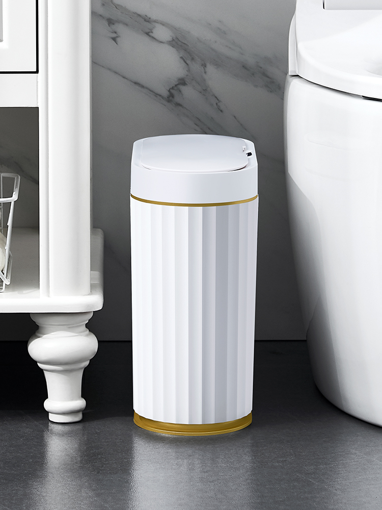 智慧感應垃圾桶 家用衛生間廁所 自動開蓋 夾縫窄 輕奢風格