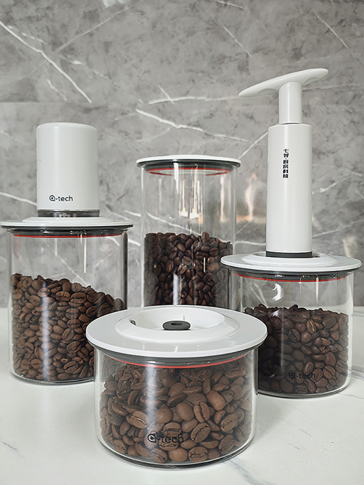 日式風玻璃密封咖啡豆保存罐套裝防潮防氧化讓咖啡香氣持久不散