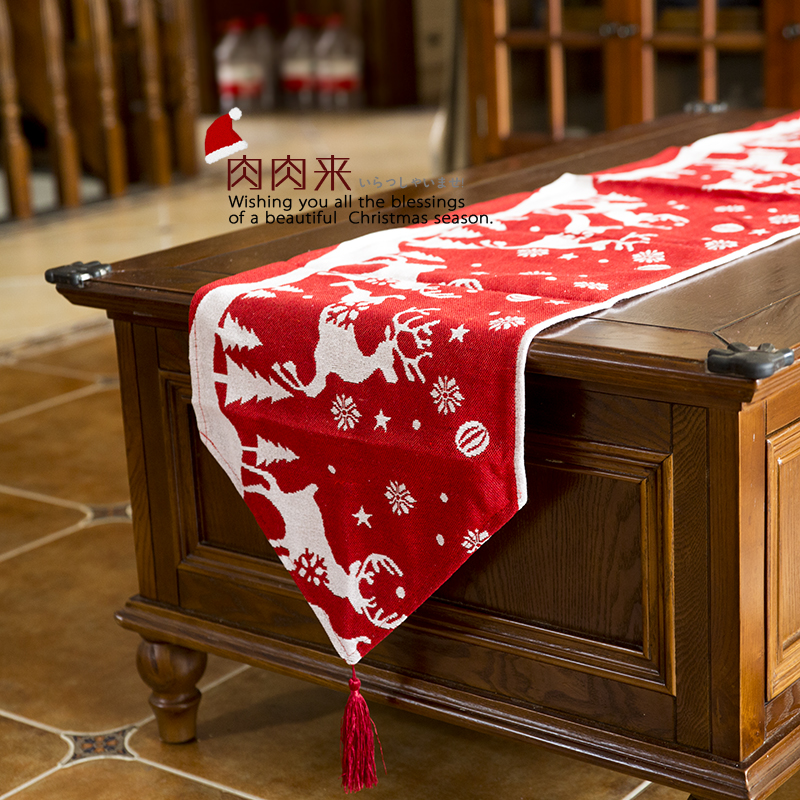 聖誕節桌旗美式桌佈桌巾裝飾餐桌餐厛咖啡厛佈置餐墊裝扮背景桌墊 (2.8折)