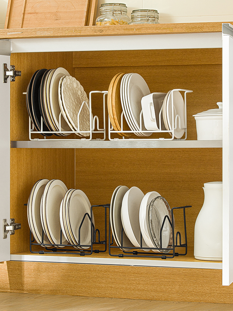 中式風格金屬碗架 免打孔1層碗盤收納架 碗碟置物架