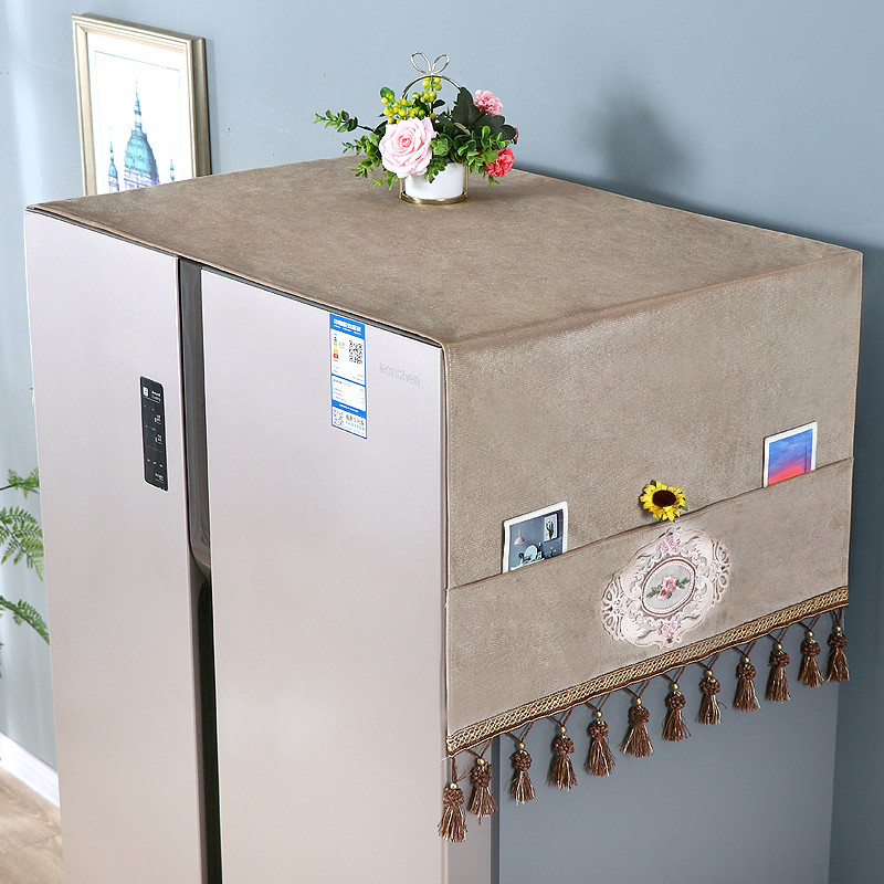 歐式風格防塵冰箱洗衣機蓋布 單開雙開門通用 灰塵保護罩