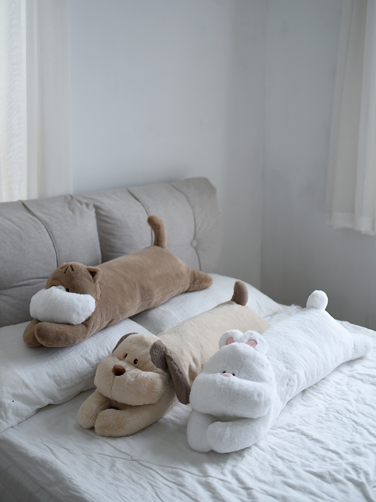 可愛卡通動物抱枕 夾腿睡覺長條枕午睡沙發靠墊裝飾