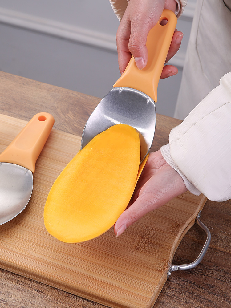 水果勺不鏽鋼芒果切丁神器多功能水果分割造型切塊工具喫西瓜挖刀 (8.3折)