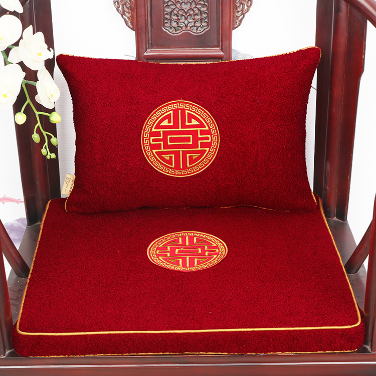 新中式紅木傢俱刺繡椅墊靠墊組合古典風格精緻做工舒適耐用