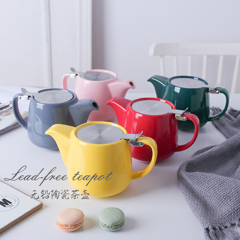 陶瓷茶壺北歐風格小清新501600毫升多種顏色選擇 (8.3折)