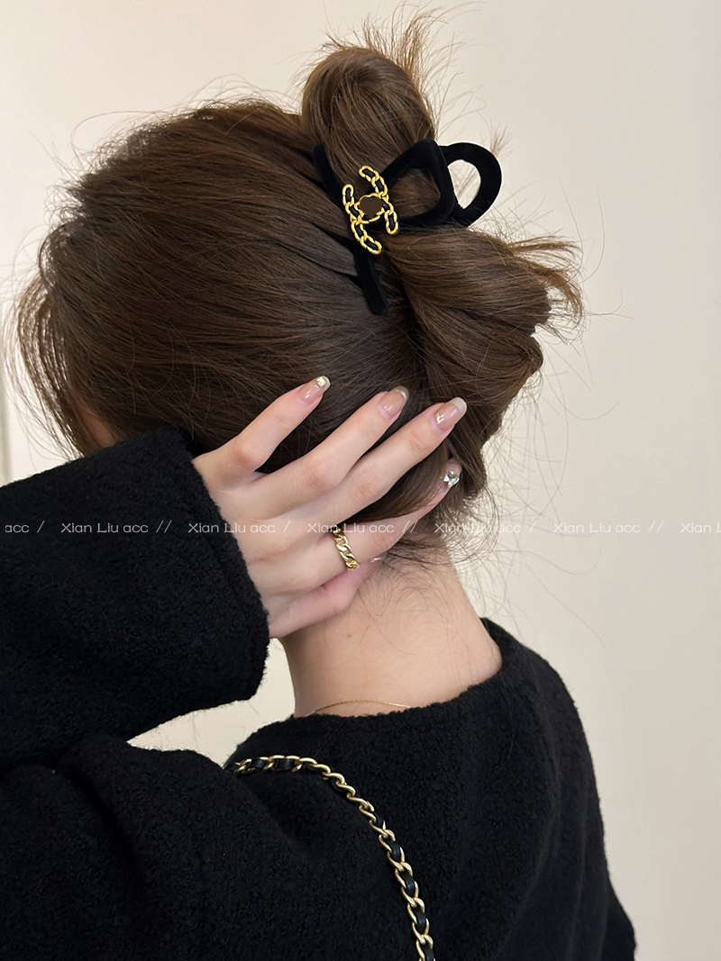 字母絨面抓夾 和 頭箍 日韓風格 成套髮飾 多款選擇