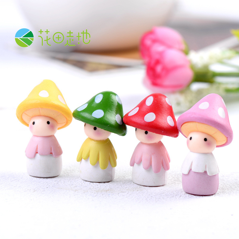 可愛蘑菇娃娃苔蘚微景觀擺件 裝飾DIY材料 蛋糕裝飾品 (8.4折)