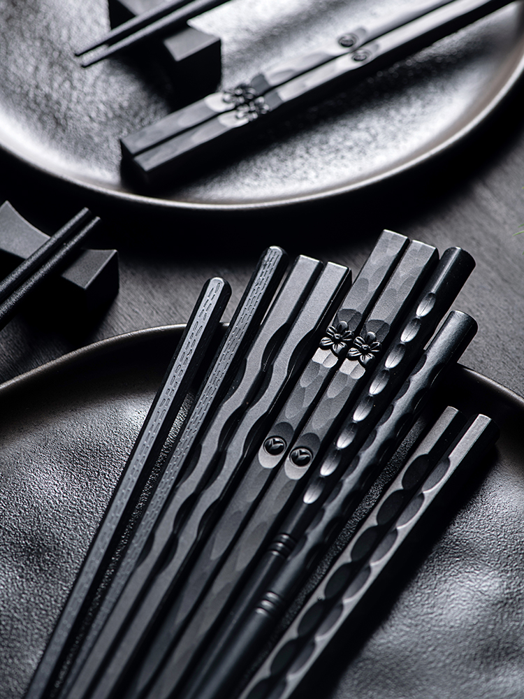 日式合金筷子防滑耐高溫防黴尖頭設計方便夾取壽司麵條