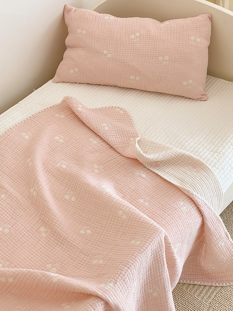 北歐風純棉三層紗布嬰幼兒毛巾毯 兒童四季通用卡通圖案臥室蓋毯