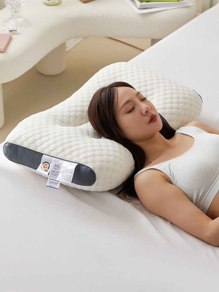 3d針織棉按摩枕助眠枕芯單人枕頭護頸椎枕芯家用不塌陷