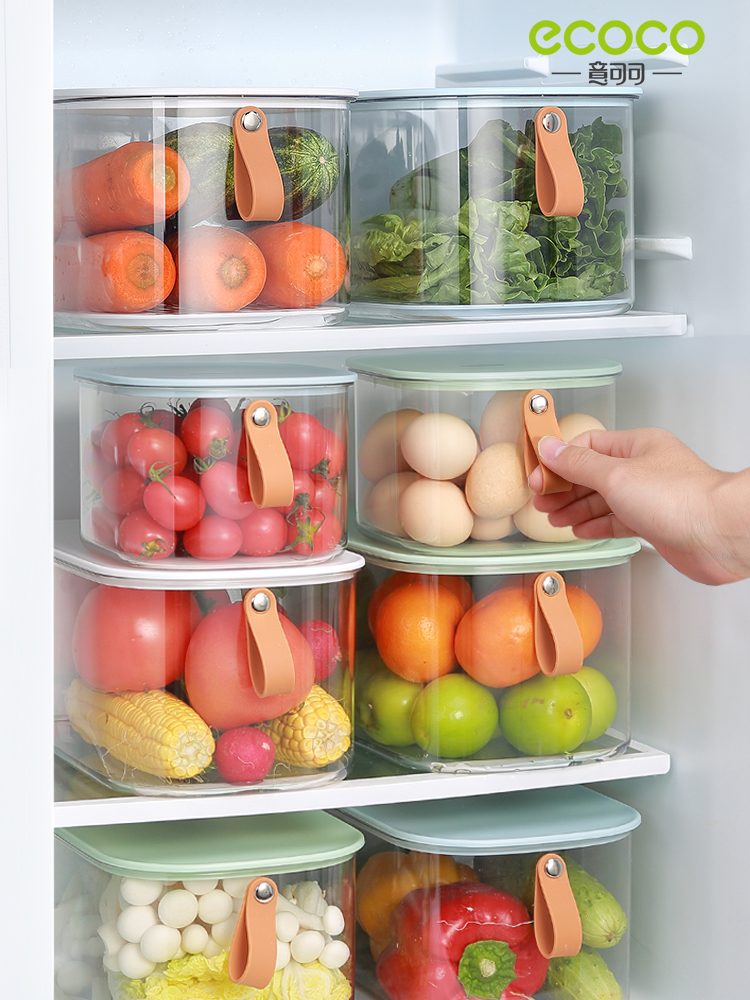 廚房冰箱食品級收納盒北歐風格純色設計適用蔬菜水果肉類
