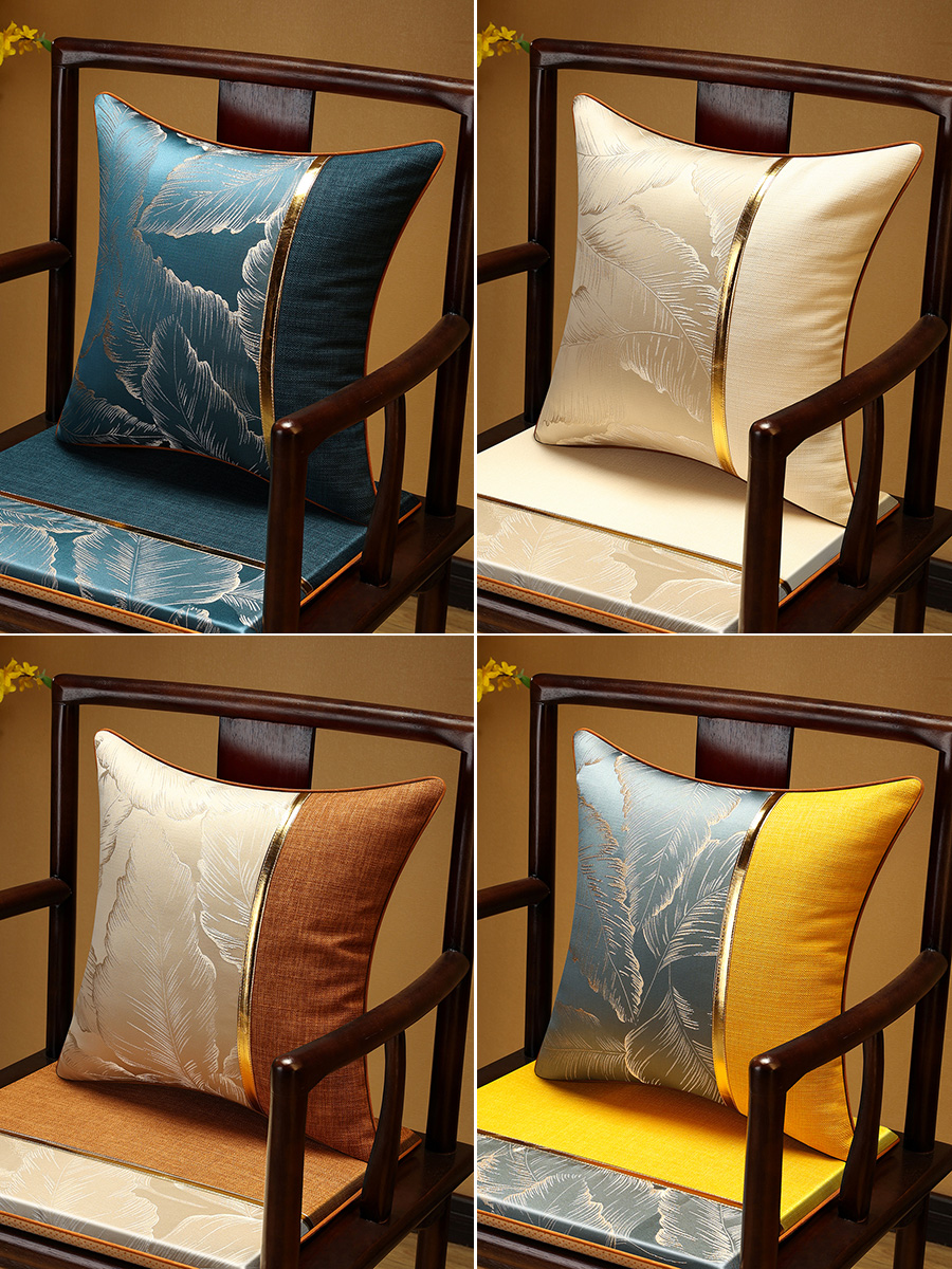 中式風格抱枕客廳沙發靠墊護腰枕床用靠墊軟包大靠背