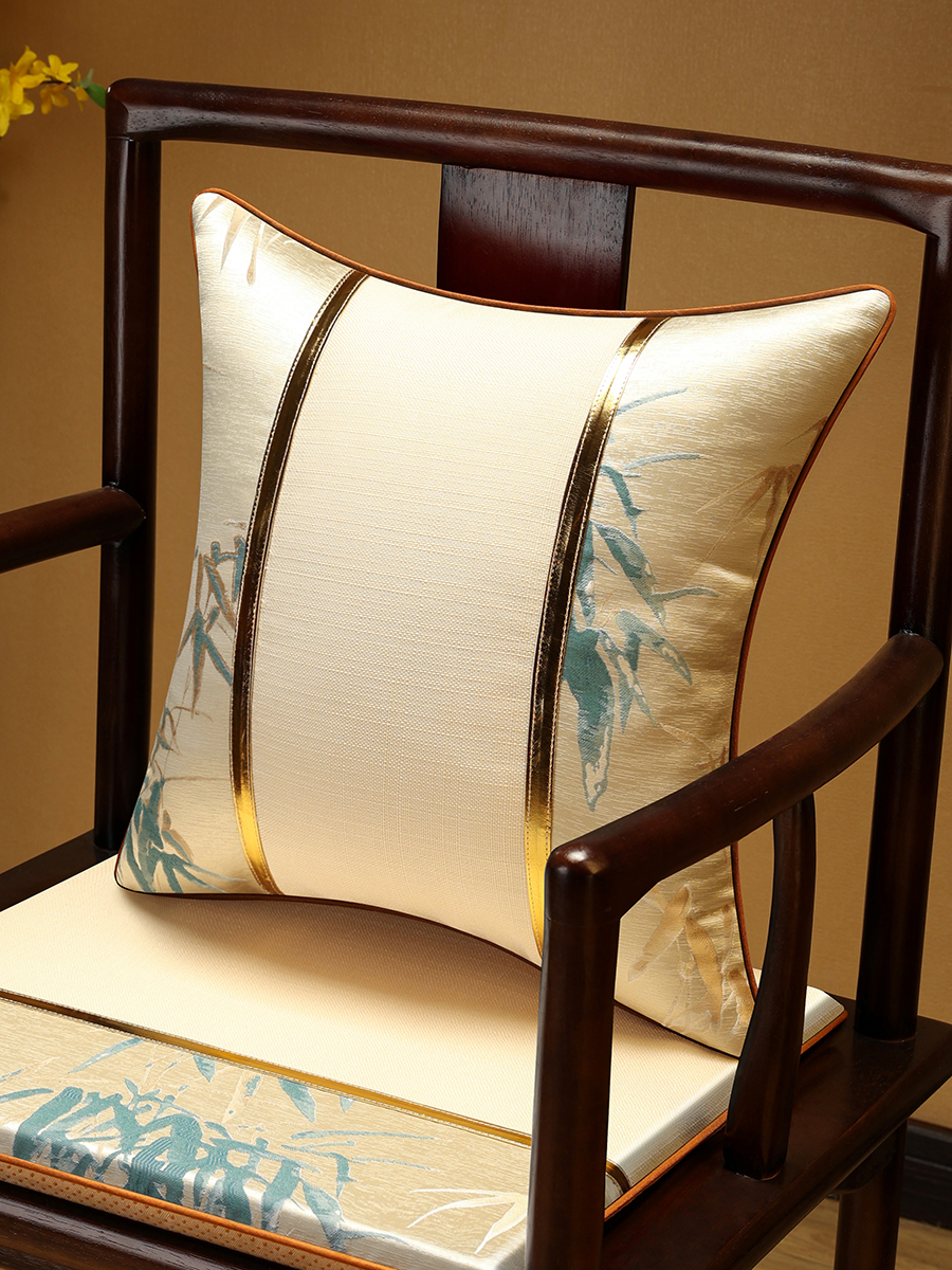 新中式紅木靠墊客廳臥室床頭裝飾靠墊中國風軟包抱枕