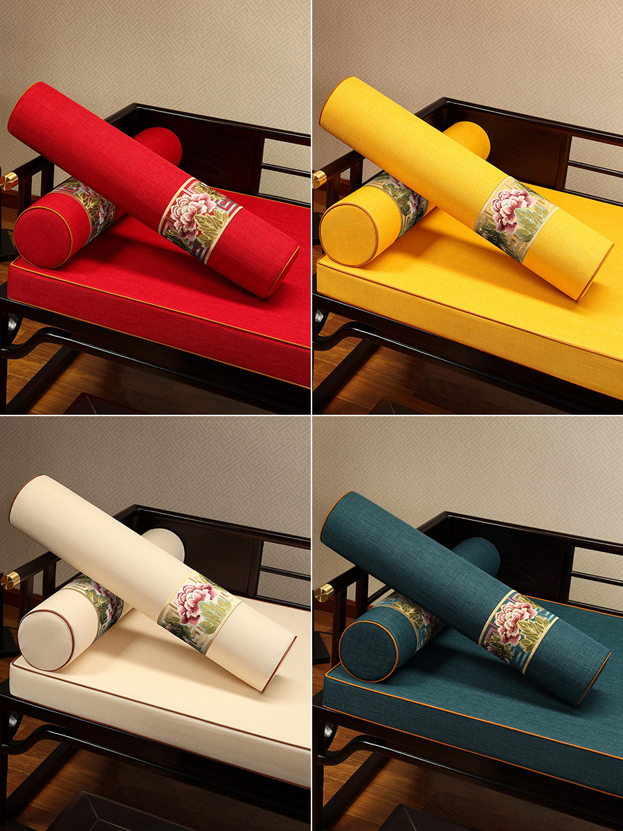 新中式扶手枕 糖果枕手枕 客廳紅木沙發腰枕靠墊枕 辦公室長條型抱枕 (8.3折)