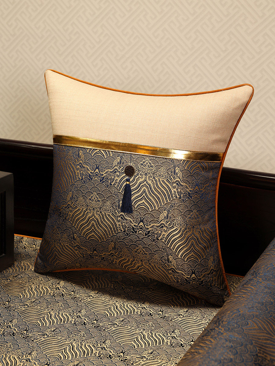 現代風格中式圖案抱枕沙發客廳房間靠墊靠背腰墊中式風情抱枕
