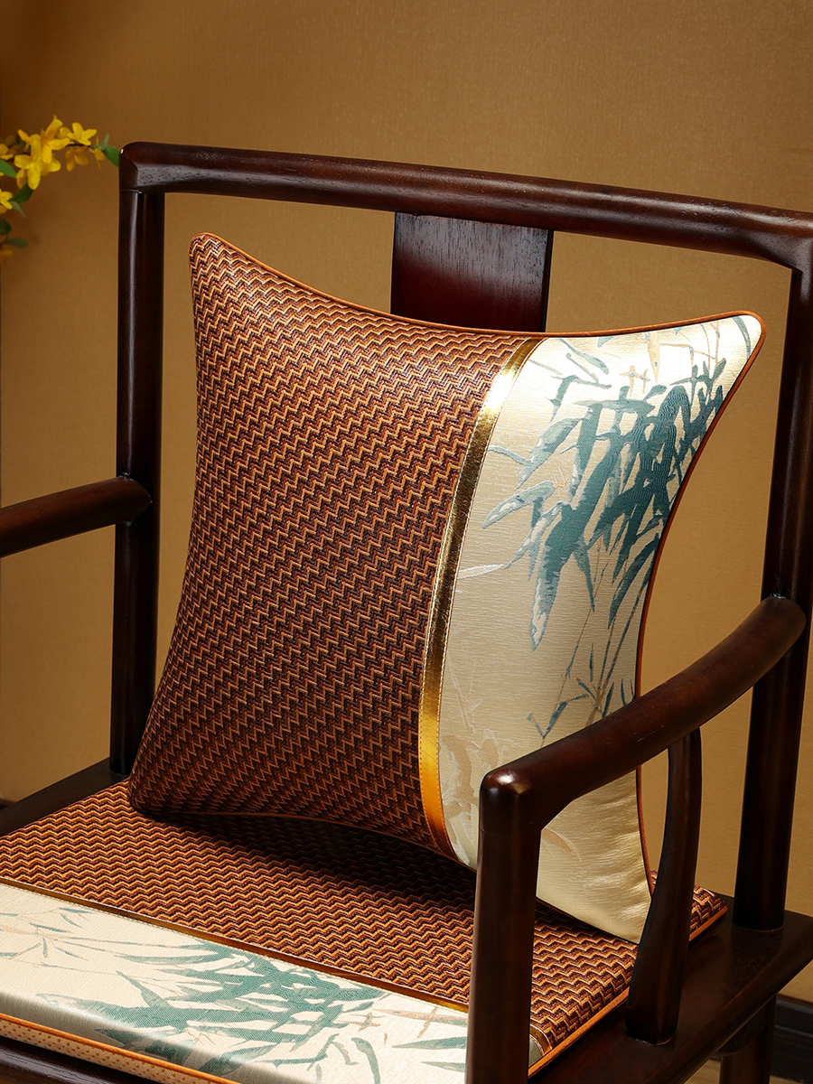 中式藤席抱枕 夏日舒爽涼感 客廳紅木沙發腰枕靠墊