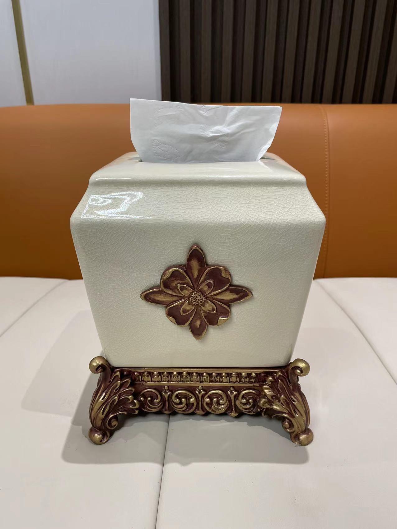 陶瓷紙巾盒 創意家居裝飾 美式風格餐巾盒 抽紙盒 簡約大氣