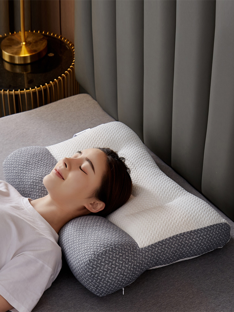 日式反牽引大豆纖維枕芯 記憶棉護頸椎助睡眠舒適單人枕頭