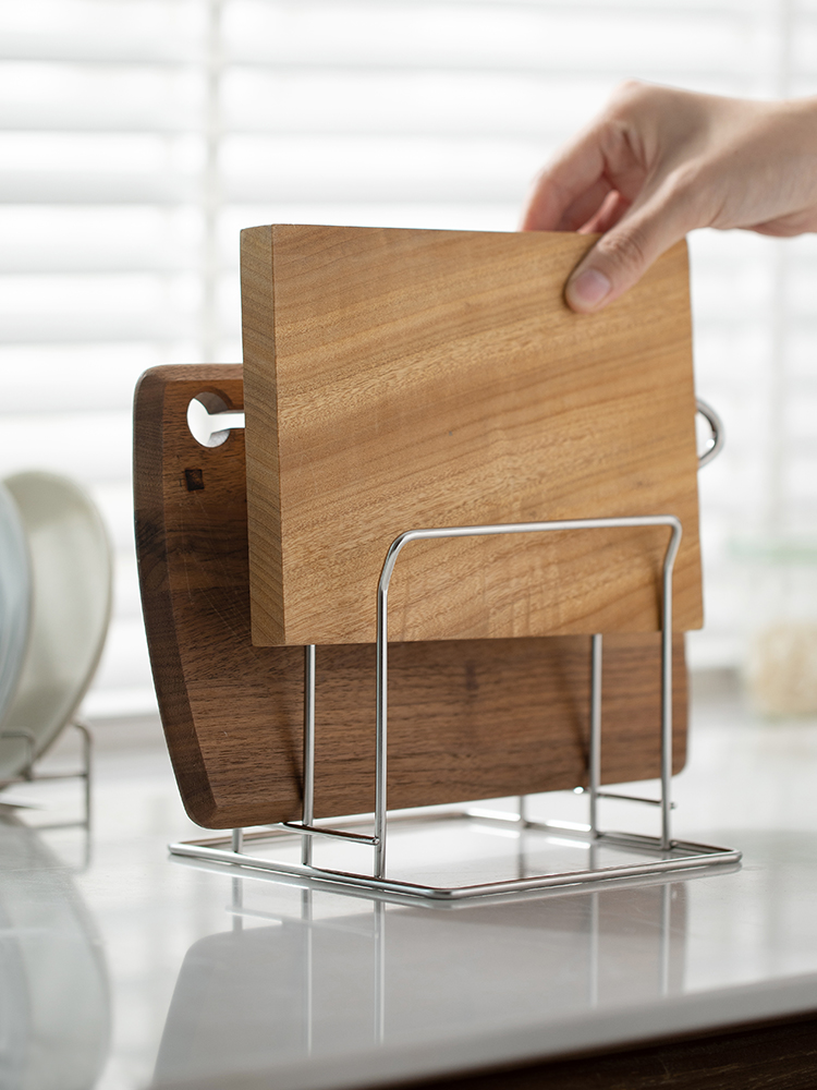 日式風格砧板架 不鏽鋼材質 免安裝廚房置物架