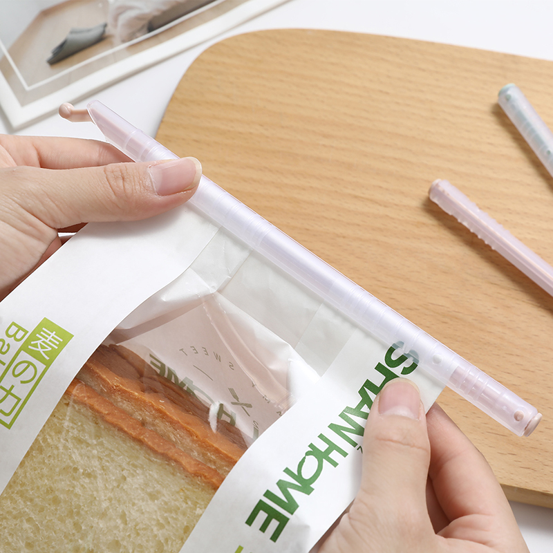食品袋封口神器零食保鮮扣長條茶葉防潮密封棒 橄欖綠2包