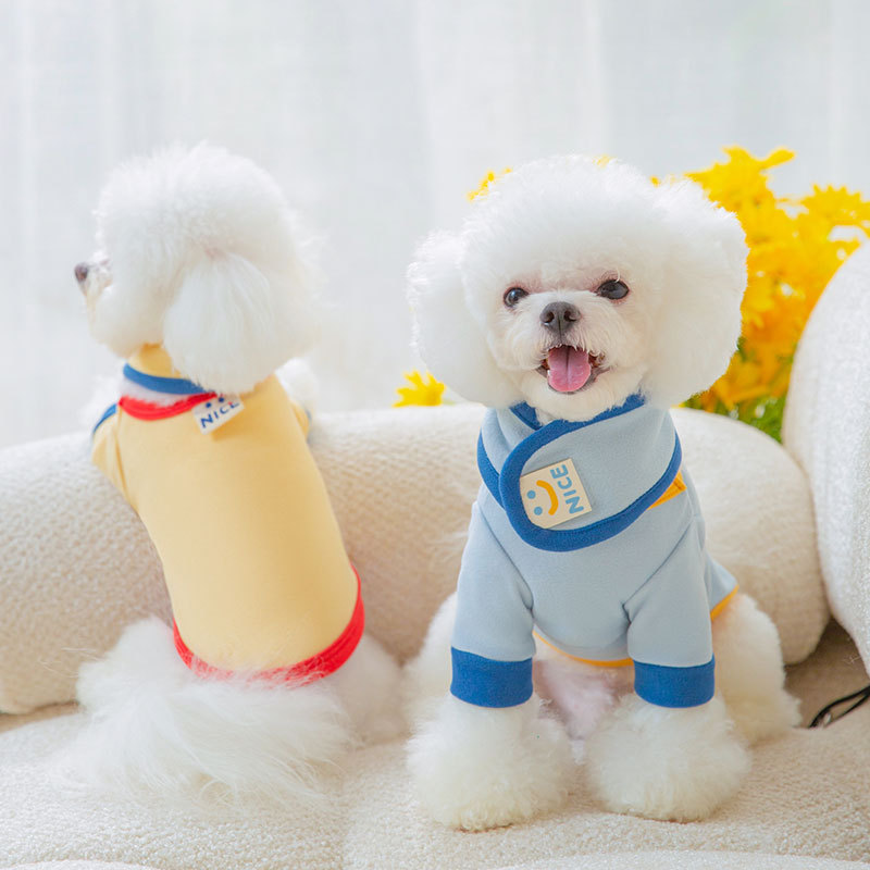 秋冬保暖寵物雨衣 送圍巾 抓絨材質 休閒風格 防水防風 兩腳設計 適合小型犬 (8.3折)