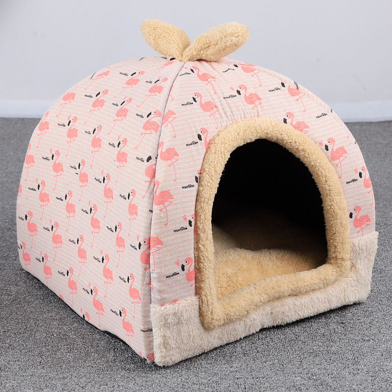 小壹有寵可愛蒙古包帳篷貓窩冬季保暖寵物窩封閉式貓屋多色多尺寸選擇給您的毛孩一個溫暖的家