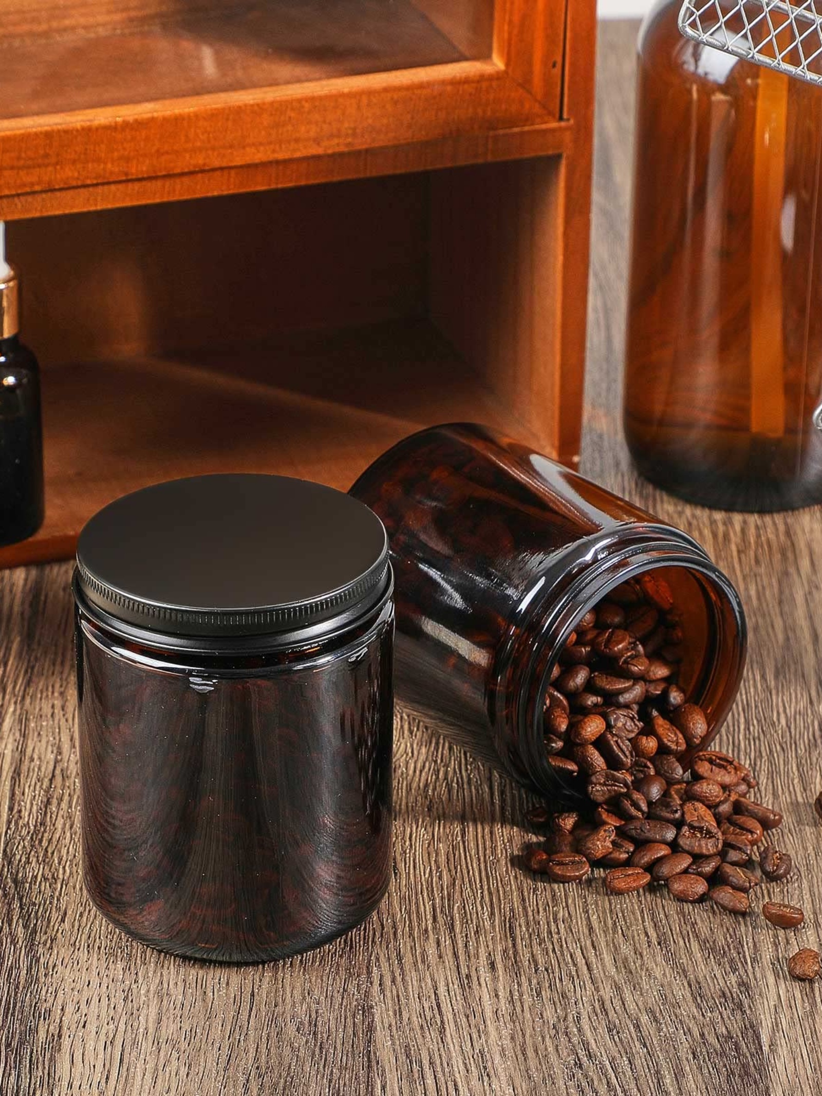 茶色避光瓶茶葉咖啡豆菸草密封罐大容量食品級棕色玻璃罐