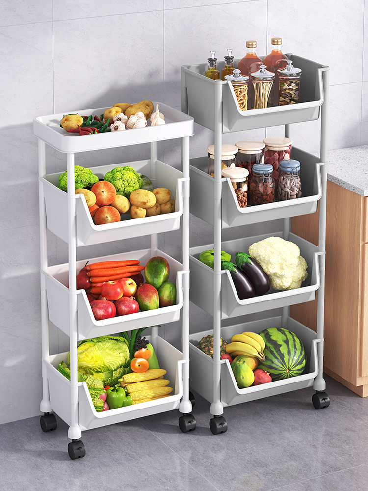 收納零食蔬菜水果多層移動小推車置物架 廚房收納架