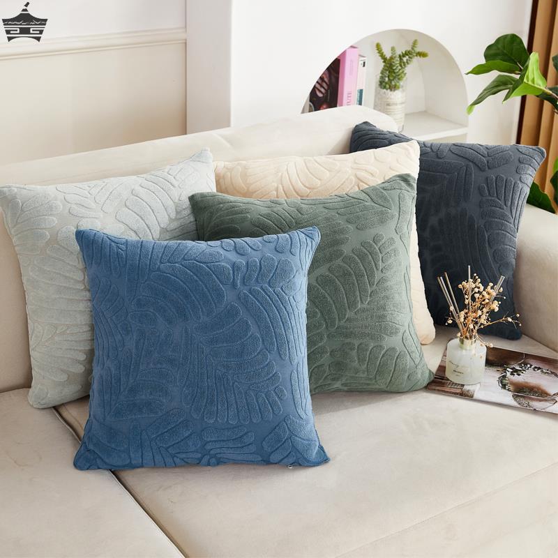 簡約現代風格針織提花抱枕套客廳沙發床頭靠背墊含芯正方形抱枕