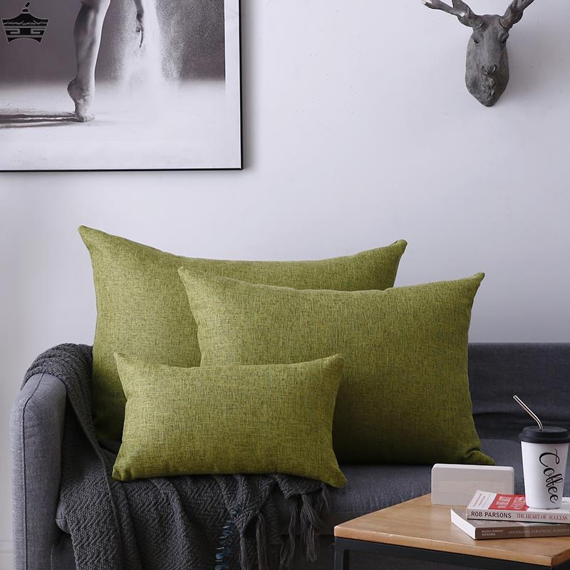 簡約現代風格客廳正方形抱枕超厚棉麻材質適用於辦公室和床頭