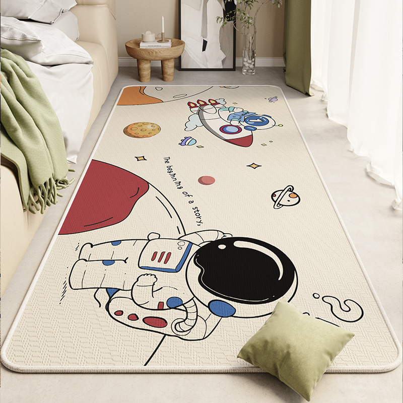 卡通混紡長條地毯 輕奢舒適臥室客廳地墊