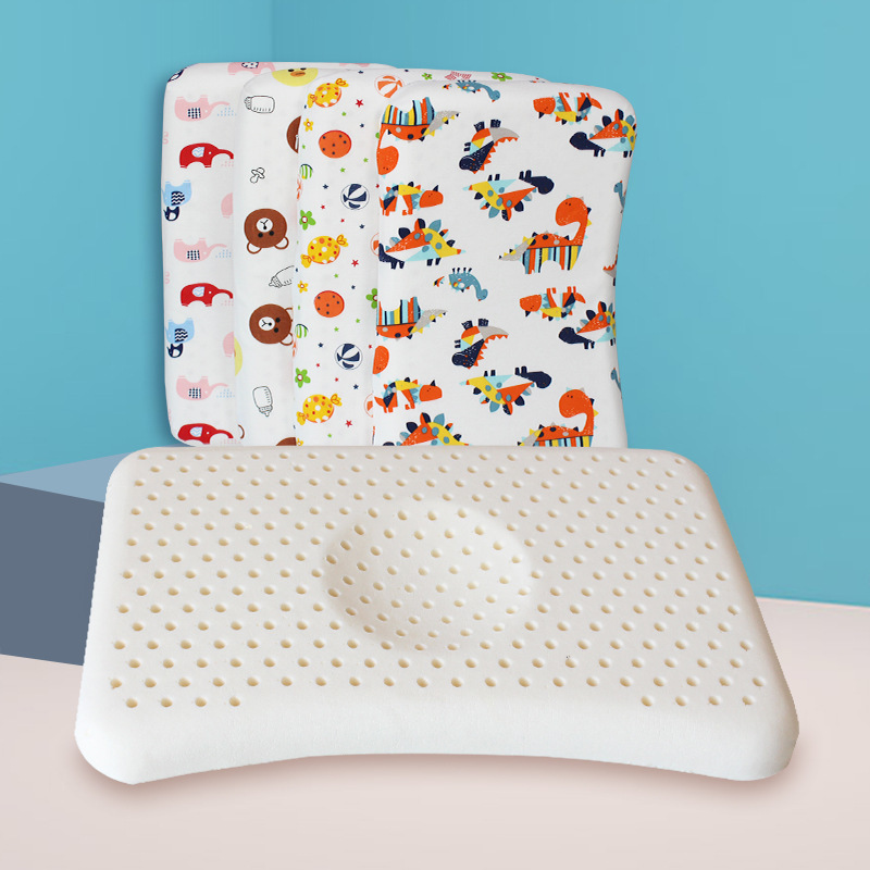 嬰兒乳膠定型枕 繽紛可愛卡通印花 兒童平枕 新生兒定型枕