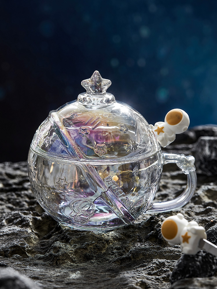 宇航員聯名款星球玻璃杯 仙女杯 日常送禮 小清新風格