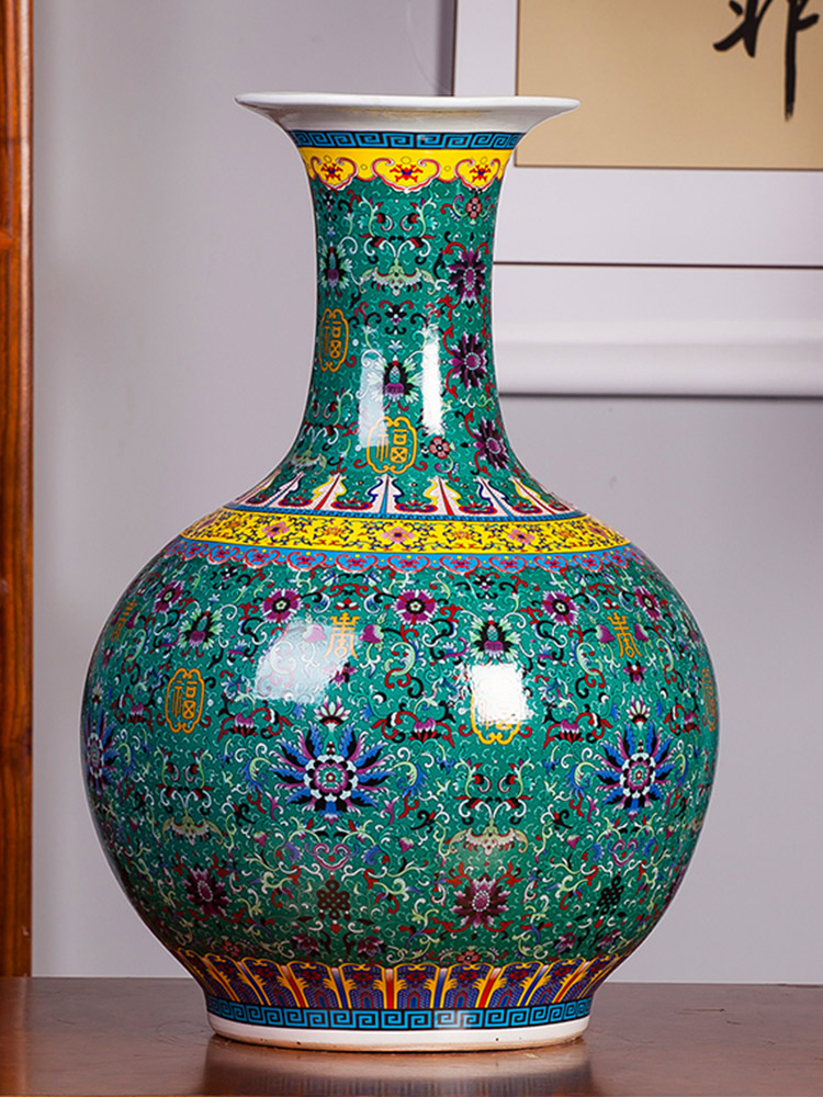 中式陶瓷花瓶 景德鎮琺琅彩景泰藍落地大花瓶