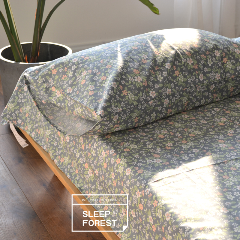 日式信封式單人枕套 睡眠森林純棉枕頭套 復古風格 棉布材質 適用單人枕芯 4874cm