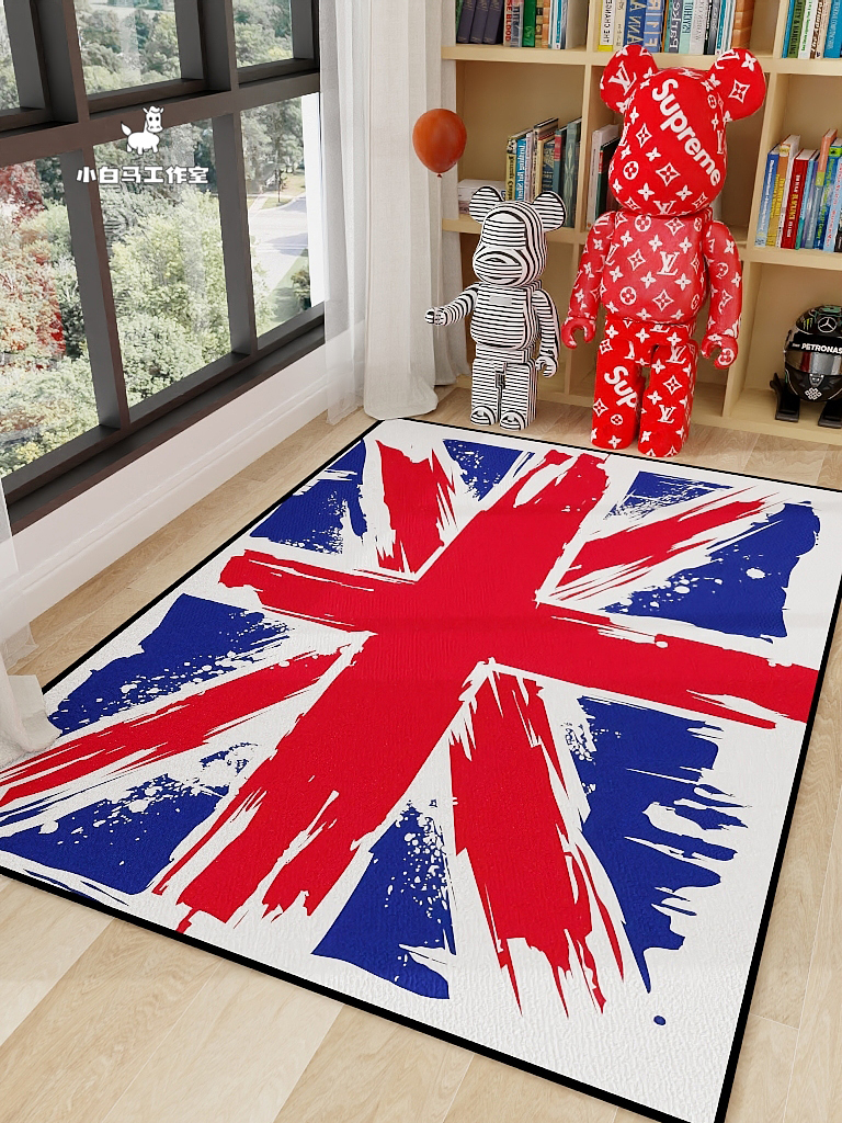 英倫風米字旗地毯 歐式客廳臥室沙發墊門墊混紡長方形地毯