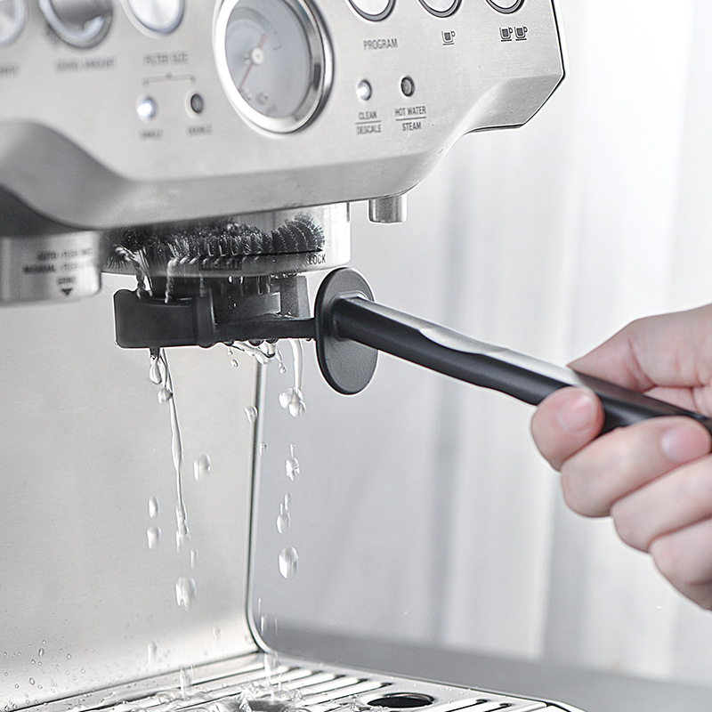 意式咖啡機衝煮頭清潔刷帶勺 防燙可拆卸塑料尼龍毛刷 5158MM通用 (8.3折)