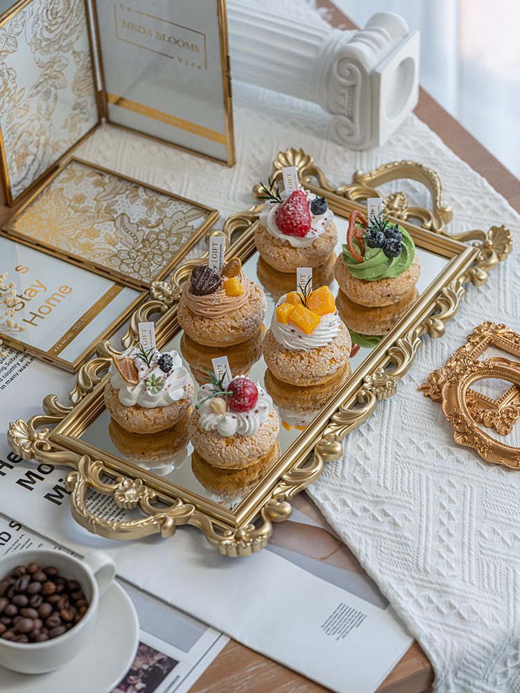 精緻仿真蛋糕水果奶油泡芙模型創意美食拍照裝飾擺件道具