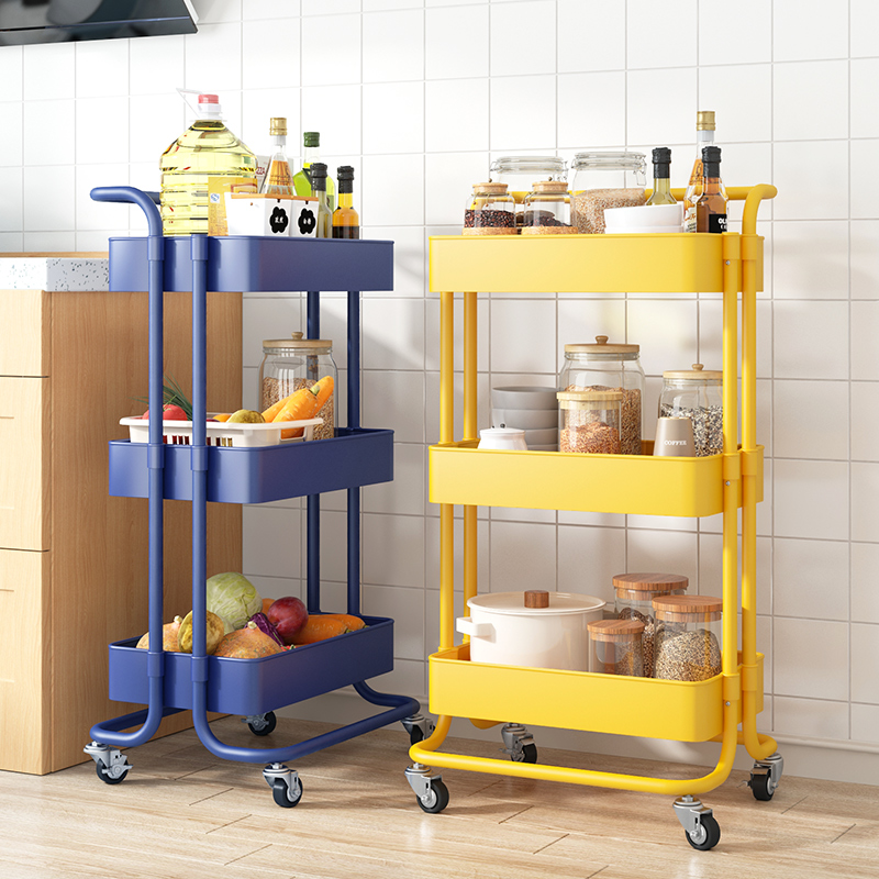 小推車置物架落地浴室廚房客廳移動多層蔬菜籃家用玩具收納儲物架 (4.5折)