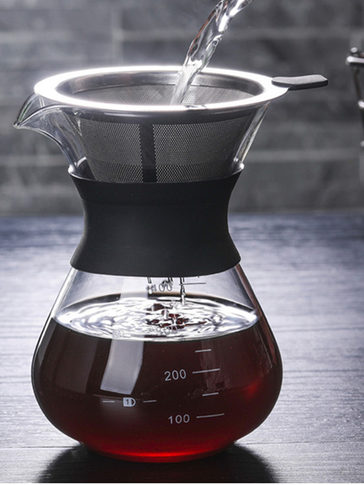 美式不鏽鋼過濾網加熱便攜手衝咖啡壺