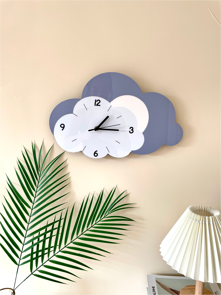 卡通雲朵裝飾創意掛鐘客廳幼兒園工作室店鋪個性掛鐘