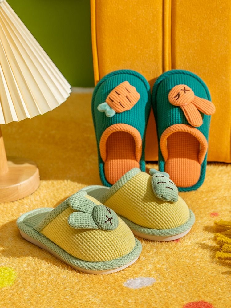 兒童棉拖鞋女童家居室內男孩親子寶寶四季棉麻居家鞋大童包跟防滑