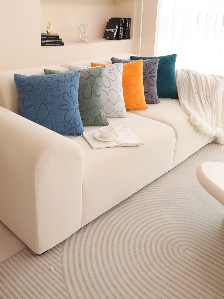精緻提花客廳抱枕套沙發靠墊辦公室床頭靠背墊含芯正方形 (8.4折)